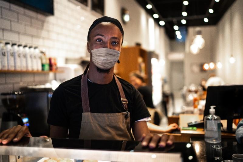 cafe with face mask 800w
